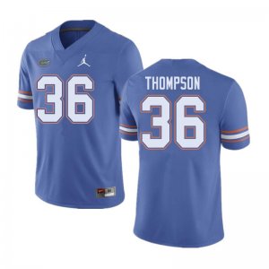 Men's Florida Gators #36 Trey Thompson NCAA Jordan Brand Blue Authentic Stitched College Football Jersey HZG0062NF